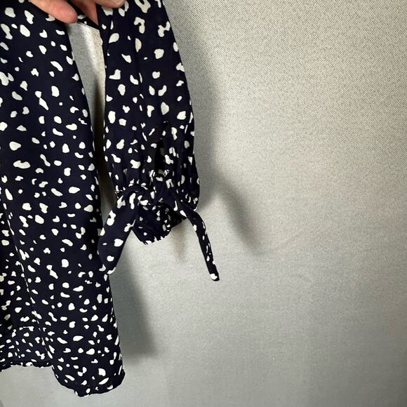 Womens PaperMoon StitchFix Navy Blue White Dot 3/4 Sleeve Flowy Tunic Blouse XXL - Picture 5 of 7